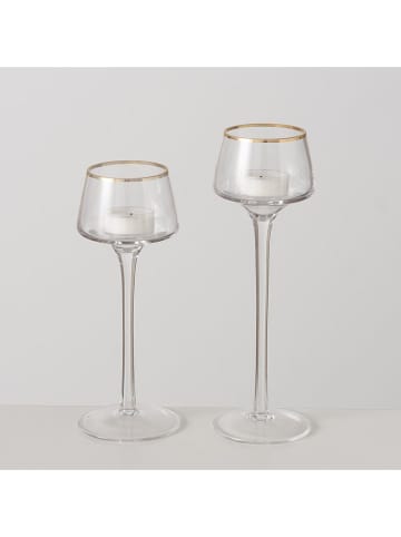 Boltze 2er-Set: Windlichter "Smola" in Transparent