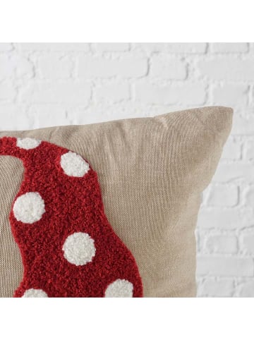 Boltze Kissen "Thomas" in Beige/ Rot - (L)50 x (B)50 cm