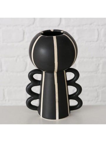 Boltze Vase ''Nanuka'' in Schwarz/ Weiß - (H)14,5 cm