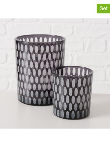 Boltze Świeczniki (2 szt.) "Carvio'' w kolorze czarnym