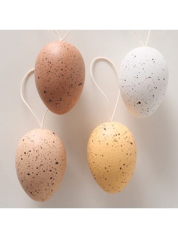 Boltze Zawieszki dekoracyjne (12 szt.) "Eggy" ze wzorem - wys. 6 cm