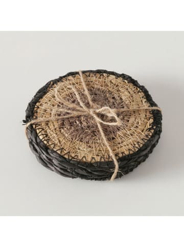 Boltze 4er-Set: Untersetzer "Babou" in Hellbraun - Ø 10 cm