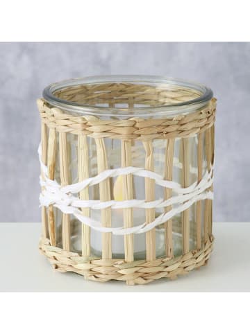 Boltze Windlicht ''Pasto'' in Beige - (H)10 x Ø 10 cm