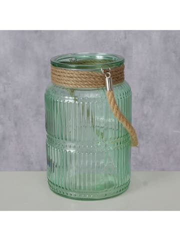 Boltze Świecznik "Sunio" w kolorze turkusowym - wys. 21 x Ø 15 cm