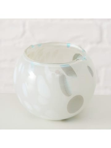 Boltze Windlicht ''Esma'' in Weiß - (H)8,5 x Ø 10 cm