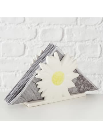 Boltze Serwetnik "Daisy" w kolorze białym - 15 x 11,6 x 4,5 cm