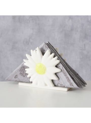 Boltze Serviettenhalter "Daisy" in Weiß - (B)15 x (H)11,6 x (T)4,5 cm