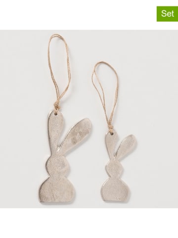 Boltze Zawieszki dekoracyjne (2 szt.) "Lesi" w kolorze szarym