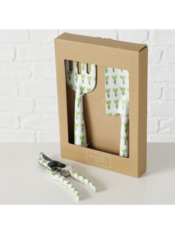 Boltze 3-częściowy zestaw ogrodowy "Blomma" w kolorze zielowym - wys. 18 cm