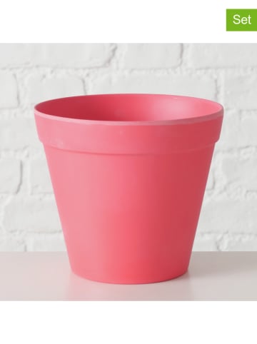 Boltze 2er-Set: Übertöpfe "Giardino" in Pink - (H)13,5  Ø 15 cm