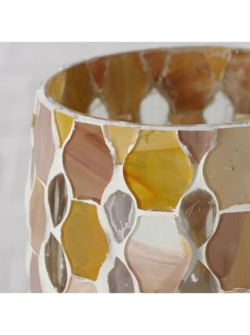 Boltze Windlicht "Alejo" in Beige - (H)10 cm