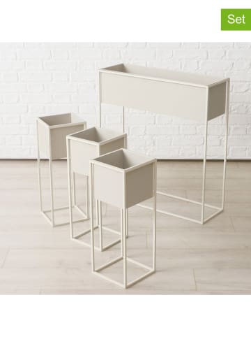 Boltze 4er-Set: Übertöpfe "Hola" in Creme