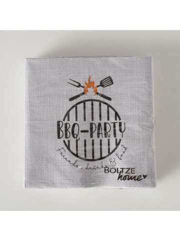 Boltze 2er-Set: Servietten "BBQ" in Beige/ Grau - 2x 20 Stück