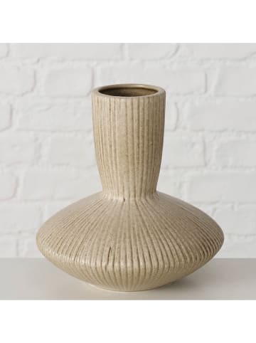 Boltze Vase "Oasis" in Hellbraun - (H)18 x Ø 17,5 cm