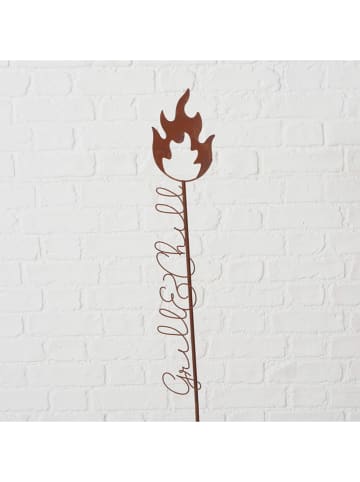 Boltze 2er-Set: Gartenstäbe "BBQ" in Braun - (H)118 cm