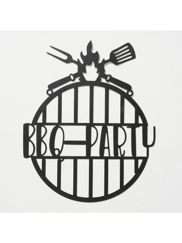 Boltze Schild "BBQ" in Schwarz - Ø 33,5 cm