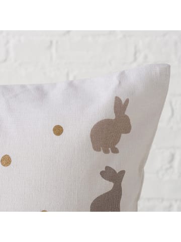 Boltze Kissen "Tinka" Weiß/ Grau/ Gold - (L)50 x (B)30 cm