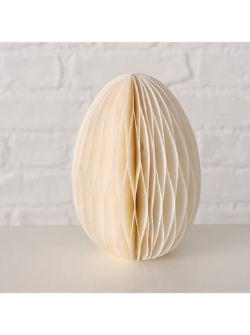 Boltze 2er-Set: Dekoaufsteller "Eggo" in Creme/ Grün - (H)12 x Ø 9 cm