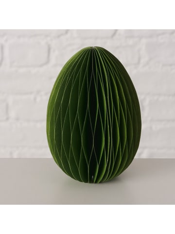 Boltze 2er-Set: Dekoaufsteller "Eggo" in Creme/ Grün - (H)12 x Ø 9 cm