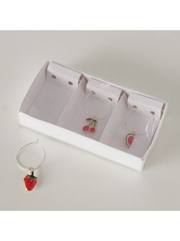 Boltze 3er-Set: Glasmarkierer "Layla" in Rot/ Grün - (L)4,5 cm