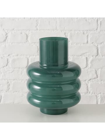 Boltze Wazon "Ribbo" w kolorze ciemnozielonym - wys. 24 x Ø 18 cm