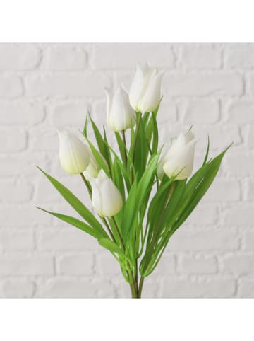 Boltze Dekostrauß "Tulpe" in Grün/ Weiß - (H)31 cm