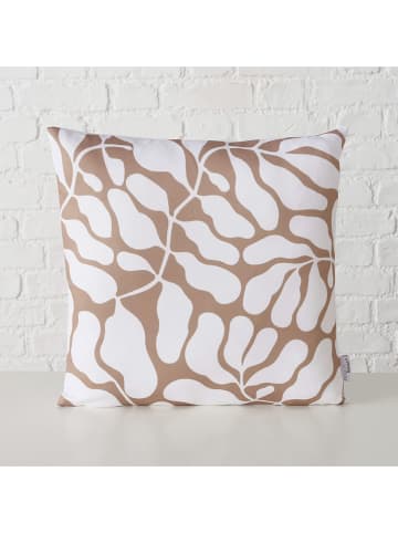 Boltze Poduszka "Tysko" w kolorze jasnobrązowo-białym - 45 x 45 cm