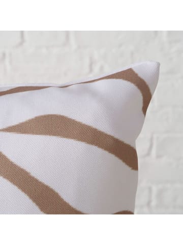 Boltze Kissen "Tysko" in Hellbraun/ Weiß - (L)45 x (B)45 cm