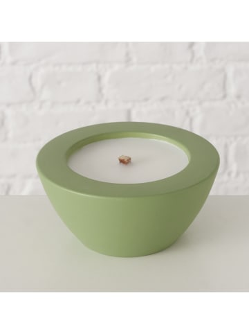 Boltze Świeca doniczkowa "Bonko" w kolorze zielonym - wys. 6,5 x Ø 14 cm