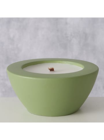 Boltze Świeca doniczkowa "Bonko" w kolorze zielonym - wys. 6,5 x Ø 14 cm