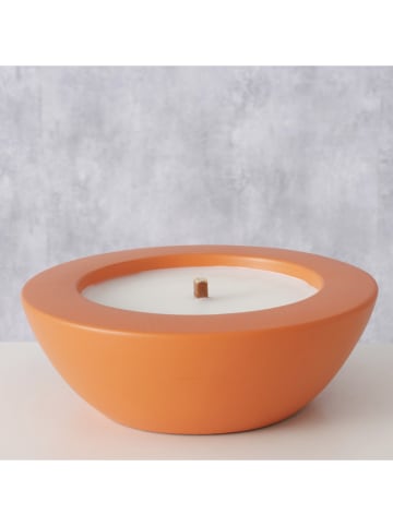Boltze Świeca doniczkowa "Bonko" w kolorze pomarańczowym - wys. 6,5 x Ø 19 cm