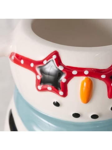 Boltze Jumbotasse ''Nievo'' in Weiß/ Hellblau/ Rot - 450 ml