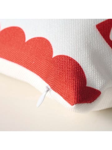 Boltze Kissen "Remsy" in Weiß/ Rot/ Mint - (L)50 x (B)30 cm