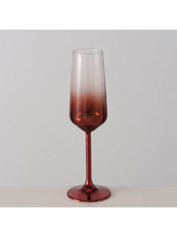 Boltze Sektglas "Merilo" in Transparent/ Rot - (H)22,7 cm