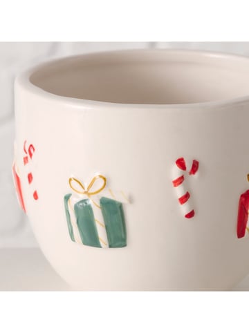 Boltze Jumbotasse ''Bailey'' in Weiß/ Rot/ Mint - 400 ml