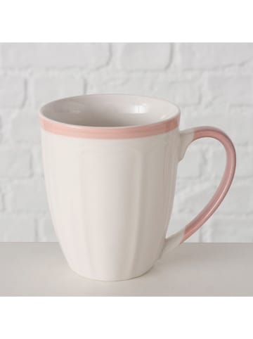Boltze Tasse "Juna" in Weiß/ Hellrosa - 420 ml
