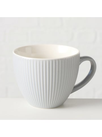 Boltze Jumbotasse "Ranura" in Hellgrau - 420 ml