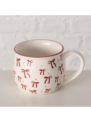 Boltze 2er-Set: Tassen "Boucle" in Weiß/ Rot - 180 ml