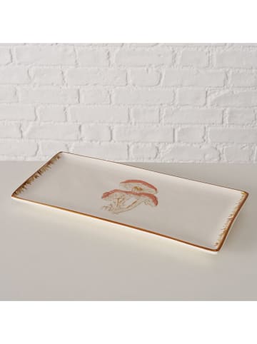 Boltze Servierplatte "Trinson" in Creme/ Braun - (L)35 x (B)16 cm