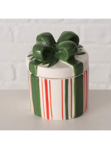 Boltze Pojemniki (2 szt.) "Anella" w kolorze czerwono-zielonym - wys. 8,5 cm