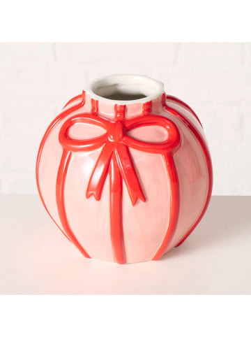 Boltze Vase "Volta" in Rosa/ Rot - (H)14 cm