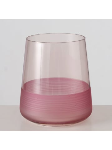 Boltze Trinkglas ''Moluna'' in Rosa - (H)10 x Ø 9 cm