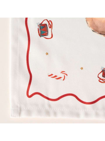 Boltze Tischläufer "Bailey" in Weiß/ Rot - (L)140 x (B)40 cm