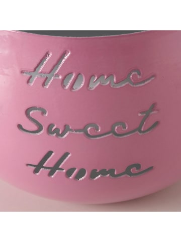 Boltze Windlicht "Home" in Dunkelrosa - (H)9 x Ø 13 cm