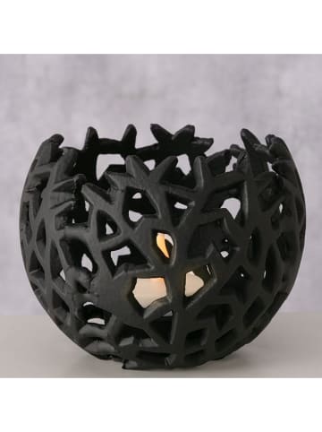 Boltze Windlicht ''Philis'' in Schwarz - (H)9,5 x Ø 12,5 cm