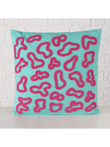 Boltze Kissen "Swirla" in Türkis/ Pink - (L)45 x (B)45 cm