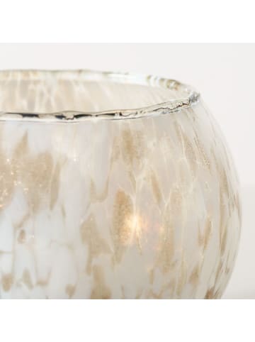 Boltze Windlicht ''Skylar'' in Weiß/ Beige - (H)9 x Ø 10 cm