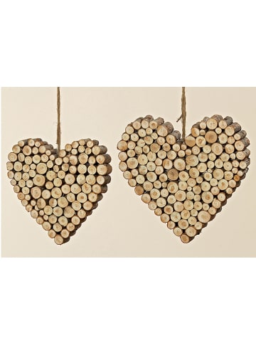 Boltze Dekohänger "Herz" in Braun - (H)20 cm