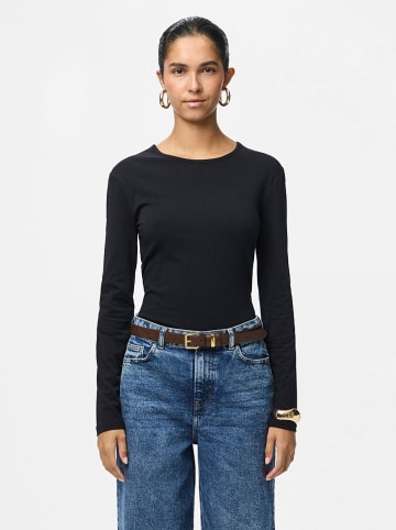 Pieces 2er-Set: Longsleeve "Amelia" in Schwarz/ Weiß