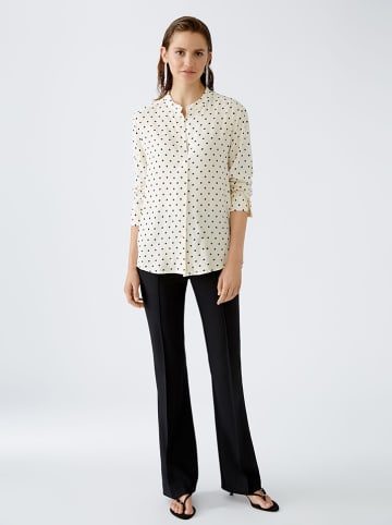 Oui Bluse in Creme/ Schwarz